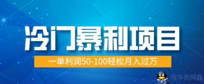 冷门暴利项目，蓝海市场供大于求，一单利润50-100轻松月入过W-程序员阿鑫-带你一起秃头-第1张图片